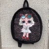 Plush schoolbag, diamond pink LOL girl schoolbag, children's watch, backpack, cartoon bag details Picture
